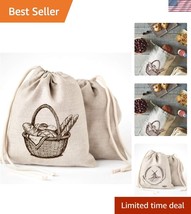 Versatile Reusable Bread Bags - 3 Pack, 11x15” Soft Linen &amp; Cotton Design - $36.00