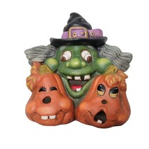 Vintage Halloween Votive Candle Witch Pumpkin Jack Lantern Silly - £13.72 GBP