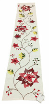 Florentine Spice Collection Red Burgundy Flower Design 14x72in Table Run... - $14.84