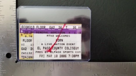 KORN -  MARCH 10, 2006 EL PASO COUNTY COLISEUM, TEXAS CONCERT TICKET STUB - $10.00
