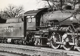 Atchison Topeka &amp; Santa Fe Railway Railroad ATSF #3516 4-6-2 Locomotive Photo - £11.00 GBP