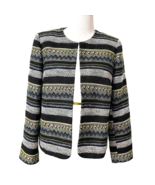 Tahari Arthur S Levine Womens Sz 12 Aztec Embroidered Lined Canvas Jacket - $18.88