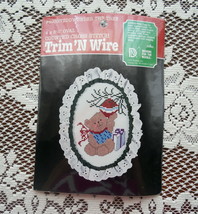 Trim &#39;N Wire Teddy Under the Tree Oval Counted Cross Stitch Kit No. 8930 - £11.87 GBP