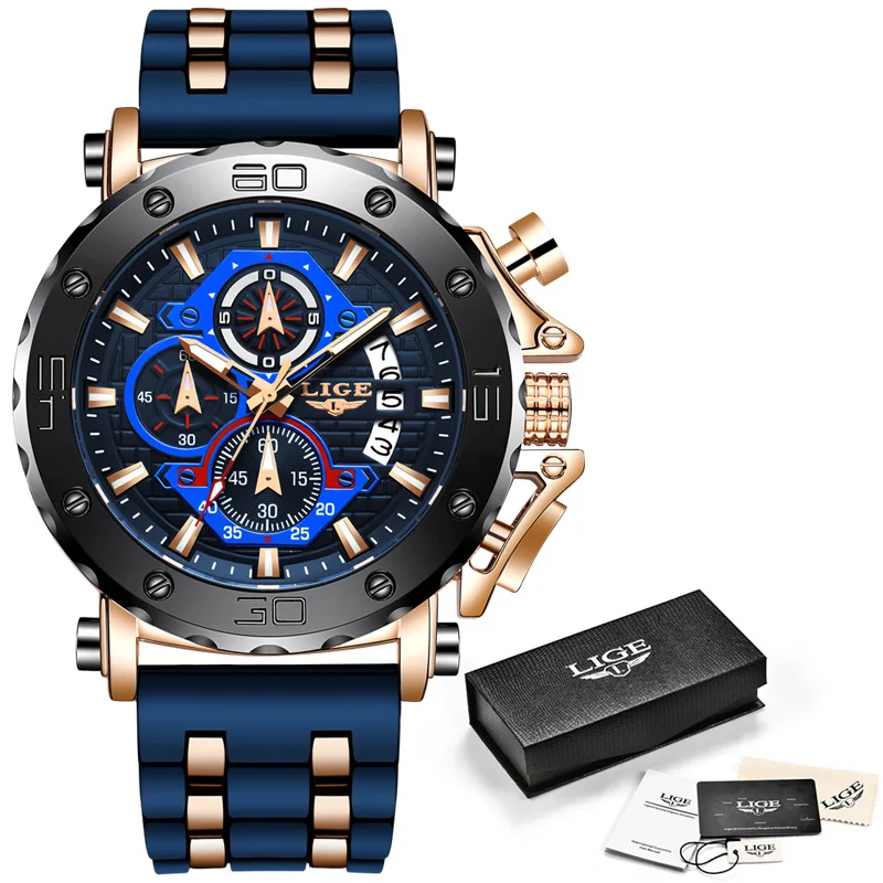 E men s wrist watch business analog chronograph watch for men sport luminous waterproof thumb200