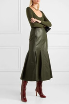 Real Lambskin Leather Skirt New Stylish Women&#39;s Handmade Designer Party ... - $105.19+