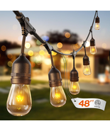 48 FT Outdoor String Lights Commercial Grade Weatherproof Strand, 18 Edi... - $635.61 MXN