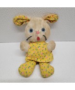 Vintage Knickerbocker Bunny Kuddles 7&quot; Plush White Bunny Rabbit Yellow O... - $49.40