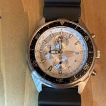 CASIO AMW330-7AV Chronograph Omni-Directional Bezel Silver Black Stainle... - $100.00