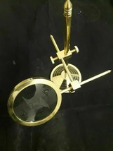 Solid Brass Desktop Magnifying Glass Vintage Adjustable Stand Magnifier Gifts - £29.52 GBP