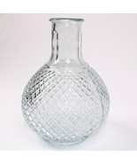 Glass Vase Hobnail Diamond Cut Glass Round Base 7 Inch Decanter Carafe N... - £8.60 GBP