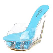 Women Club Party High-heeled Sandals Slippers Transparent Crystal Shoes Waterpro - £42.28 GBP