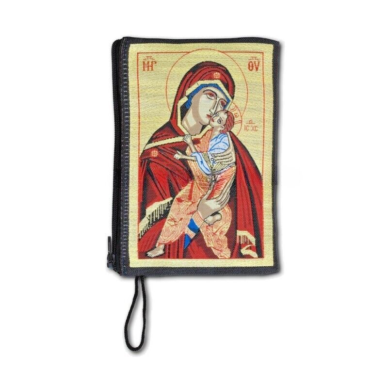 Portefeuille étui pochette chapelet tapisserie prière Vierge Marie Saint... - $9.88