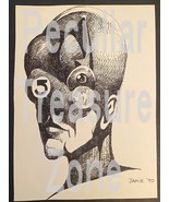 Bill Jameson Surrealism Drawing &quot;5 Face&quot; 1970 - £23.54 GBP