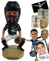 Personalized Bobblehead Baseball catcher wearing jersey and glove - Sports &amp; Hob - £72.96 GBP