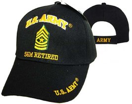 U.S. Army SGM Retired Military Black Embroidered Cap Hat 560F - £8.70 GBP