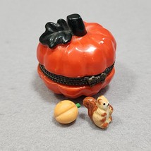 Fall Pumpkin Hinged Trinket Box - 2 Charms Inside Autumn Halloween Thank... - $362.99 MXN