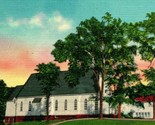 Vtg Linen Postcard Houlton Maine ME St Mary Church and Parochial Residen... - $3.91