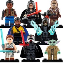 8Pcs Star Wars Baby Yoda Kylo Ren Dark Rey Palpatine Finn Lando Minifigure - £13.58 GBP