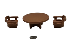 Vintage Fisher Price Little People Brown Kitchen Table and 2 Chairs Replacement - £7.42 GBP