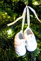 Hallmark Baby&#39;s First Christmas Baby Bootie Porcelain Keepsake Ornament 2021 - £10.91 GBP