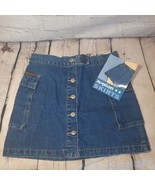 Vtg 90s No Excuses Denim Womens Jean Mini Skirt Button Wrap 7/8 Girl Gea... - £14.78 GBP