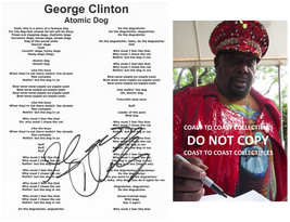 George Clinton Signed Atomic Dog Lyrics Sheet COA Proof Autographed Funkadelic - £194.68 GBP