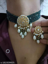 Joharibazar Kundan Gold Plated Stone Necklace Earrings Choker Jewelry Set a - £17.80 GBP