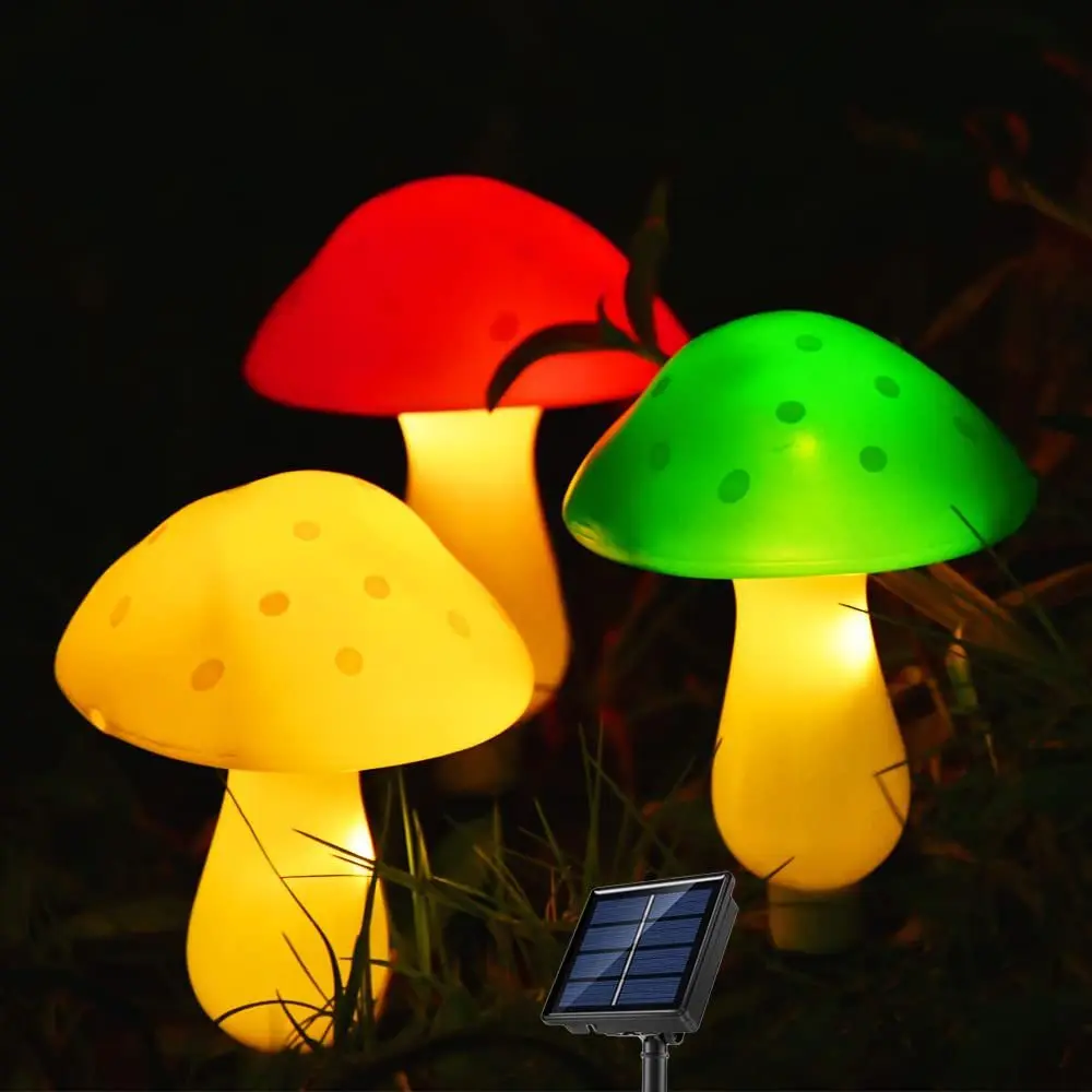 3/12PC Colorful Mushroom Solar Led Light Outdoor Smart Light Sense String Lights - £212.62 GBP