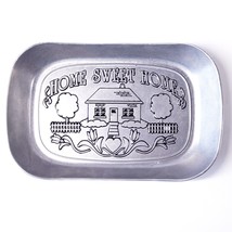 10&quot; Vintage Wilton Armetale Home Sweet Home Pewter Platter Tray Collector Plate - £3.73 GBP