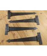4 LARGE Strap T Hinges 15&quot; Tee Hand Forged In Fire Barn Rustic Medieval ... - $1,299.31 MXN