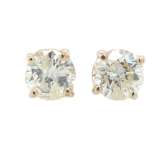 14k Yellow Gold Pair of Genuine Diamond Stud Earrings 1.5 Carats Total (#J6733) - €2.919,74 EUR