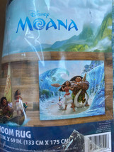 New Disney Licensed Moana, Maui,Hei Hei Pua Area Room Rug Bedroom Decor The Wave - £55.63 GBP