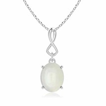 ANGARA Moonstone Dangle Pendant with Infinity Loop Bale in Silver (10x8mm) - £132.20 GBP+