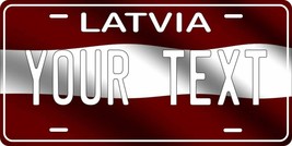 Latvia Flag Wave License Plate Personalized Car Bike Motorcycle Custom Tag - £8.75 GBP+