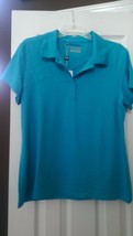 Nwt Ladies Under Armour Vivid Turquoise Short Sleeve Golf Shirt Size L - £25.80 GBP