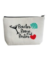 Beaches Booze &amp; Besties Bag Makeup Cosmetic Travel - Shell Heart Martini... - $181.55 MXN