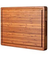 Bamboo Wood Cutting Board for Kitchen 1&quot; Thick Butcher Block Cheese Char... - £37.46 GBP