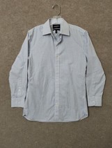 Bonobos Slim Fit Button Up Shirt Mens 15 32 White Blue Check Long Sleeve Cotton - £17.03 GBP