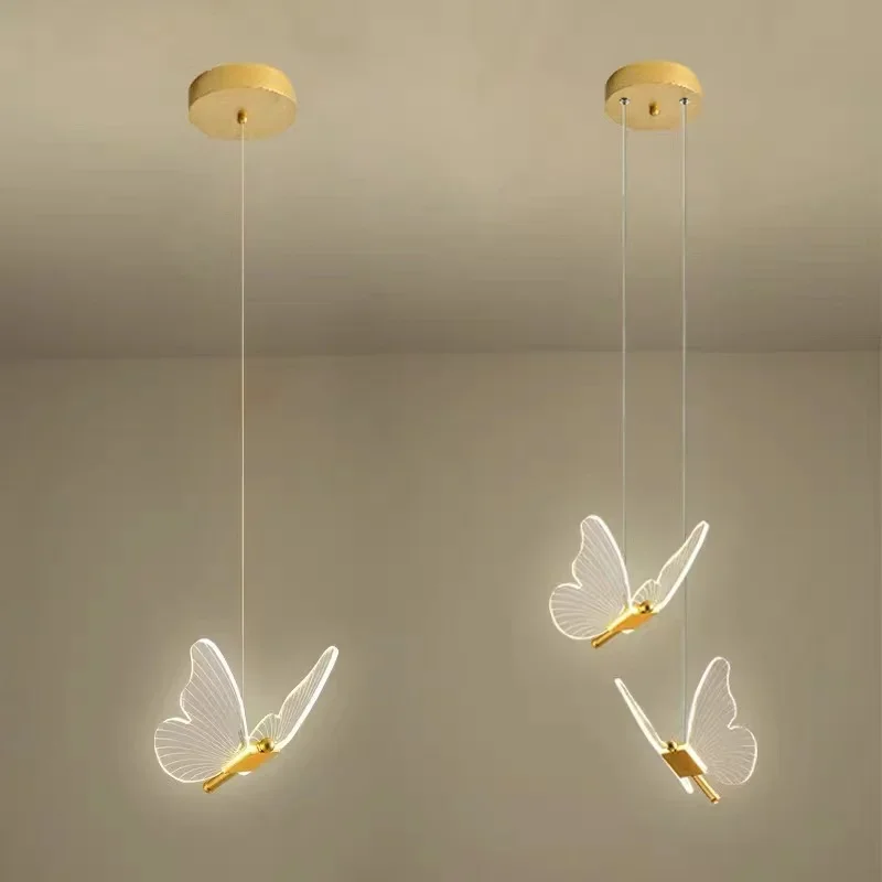 Butterfly Hanging Chandelier Pendant Modern Bedroom Light Luxury Restaurant - £26.80 GBP+