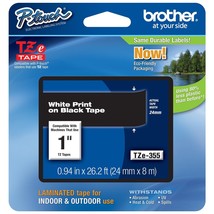 Genuine Brother 1&quot; (24Mm) White On Black Tze P-Touch Tape For Brother Pt... - $44.99