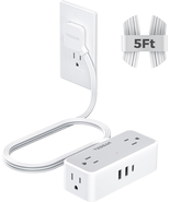 5FT Flat Extension Cord, TESSAN Surge Protector Flat Plug Power Strip - $460.37 MXN