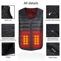 Winter Heated Vest Electric USB Jacket Winter Warm Men Women Body Heating XL - £23.45 GBP
