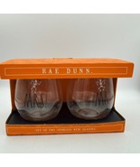 Rae Dunn Halloween MR &amp; MRS Stemless Wine Glasses Set of 2 Skeleton Spid... - $558.99 MXN