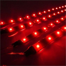 4 12&quot; Red Rv Motorhome Trailer 15 LED Under Glow Waterproof Light Bulb Strips - £14.80 GBP