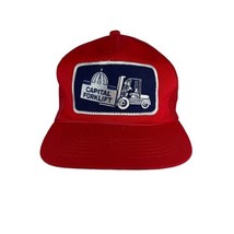 Vintage Construction Worker Trucker Hat Mesh Red Capital Forklift SnapBa... - £14.59 GBP