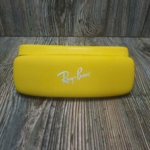 RAY-BAN Eyeglass Case Hard Shell Vibrant Yellow Logo Flip Top Red Interior - £8.68 GBP