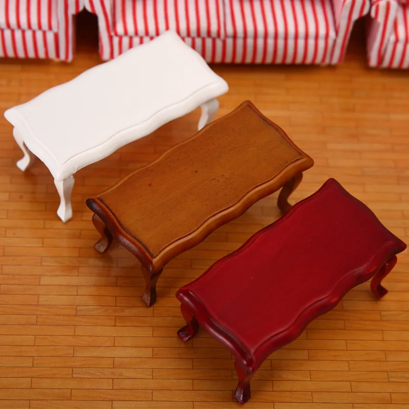 Wood Simulation Teatable Coffee Table Living Room Toy Doll House Accessories - £10.02 GBP