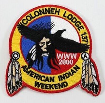 Vintage 2000 Yellow Colonneh 137 Indian Weekend WWW OA Boy Scouts BSA Camp Patch - $11.69