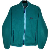 Patagonia Fleece Zip Jacket Style 25509 Women&#39;s Sz 12 Teal Vtg Retro Made In USA - £38.71 GBP