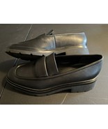 NEW Vince Shoes Womens 9.5 Black Leather Robin Penny Loafer Square Toe C... - $174.81 CAD